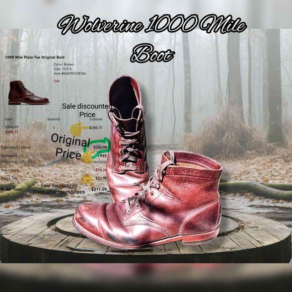 Wolverine 1000 Mile Men 10.5 Plain-Toe Original Boot main image 7